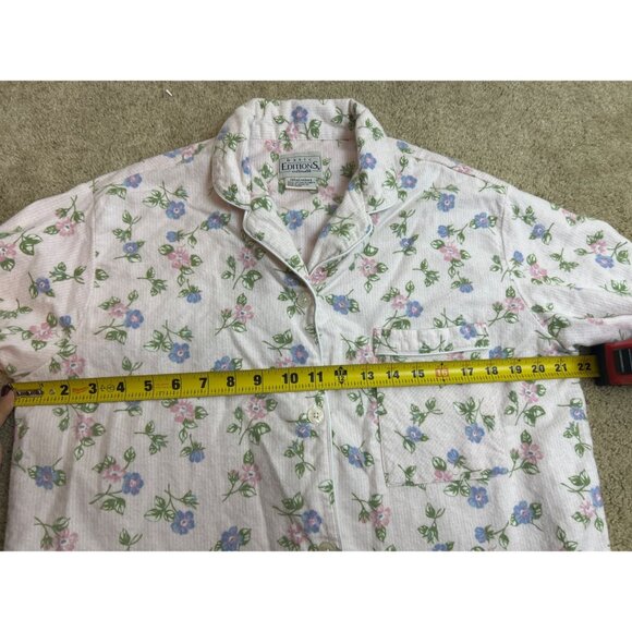 Vtg Basic Edition Intimates Flannel Pajama Set Women’s M Pink Floral Cottagecore - Picture 11 of 16